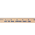 6" Natural Finish Flat Wood Ruler (Spot Color)